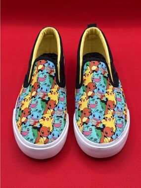 Pokemon woman Slip-On Sneakers in Yellow, Black, Blue, Green, Orange